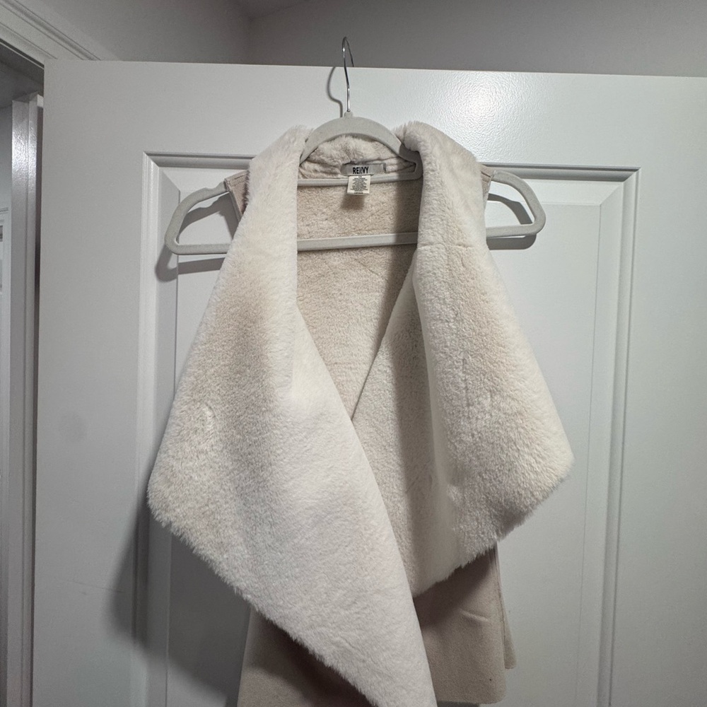 Renvy Cream Faux Fur/suede Vest
